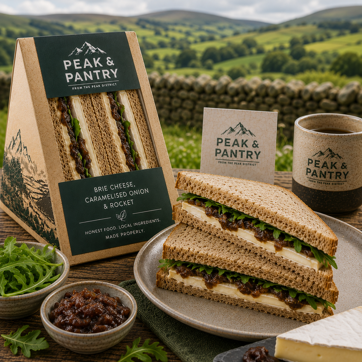Peak & Pantry 'Brie Cheese, Caramelised Onion & Rocket' Sandwich